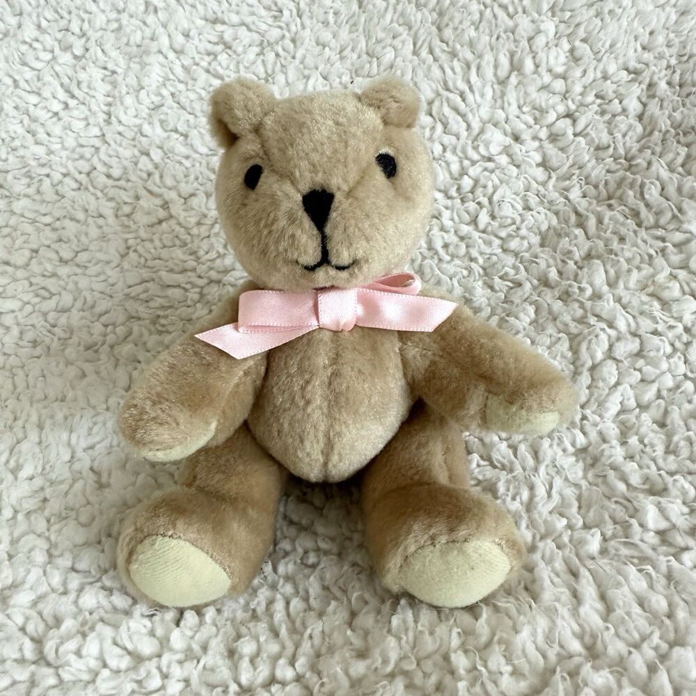 American Girl Samantha Beforever Bedtime Teddy Bear Pink Bow 5” Plush Toy